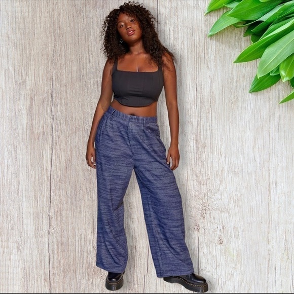 Urban Outfitters Elliot Low Slung Trouser Pant in Blue Medium - Picture 1 of 5